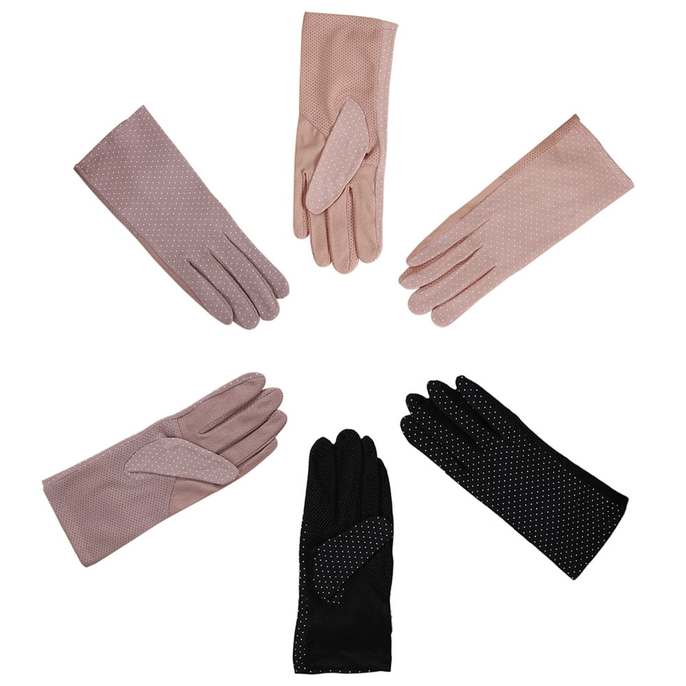 Chok 3 Pairs Women Sun Protective Gloves UV Protection Summer Sunblock ...