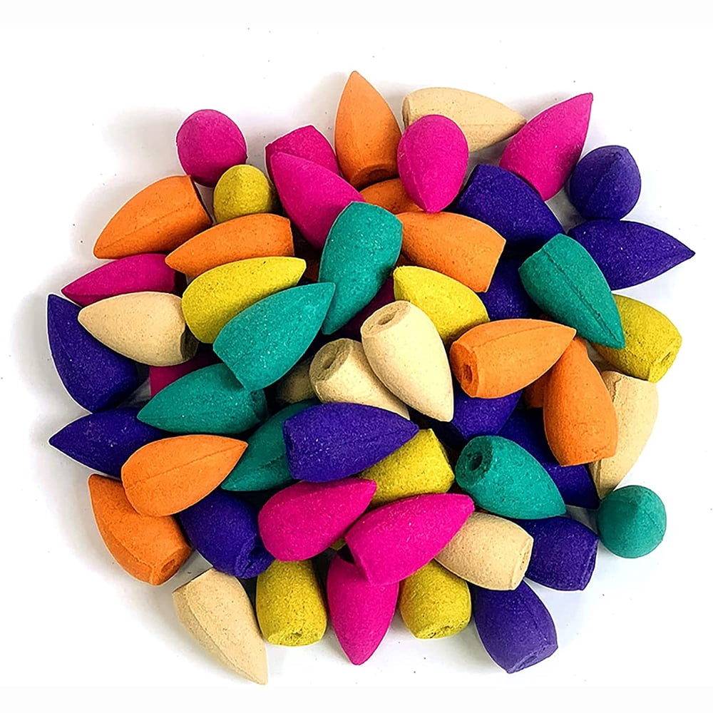 Chok 50Pcs Backflow Incense Cones Mixed Natural Scents Waterfall
