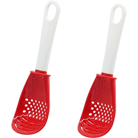 Chok 2Pcs 6 In 1 Multifunctional Kitchen Cooking Spoon Kitchen Gadgets Strainers for Egg Yolk Separator for Mashing Grating Draining