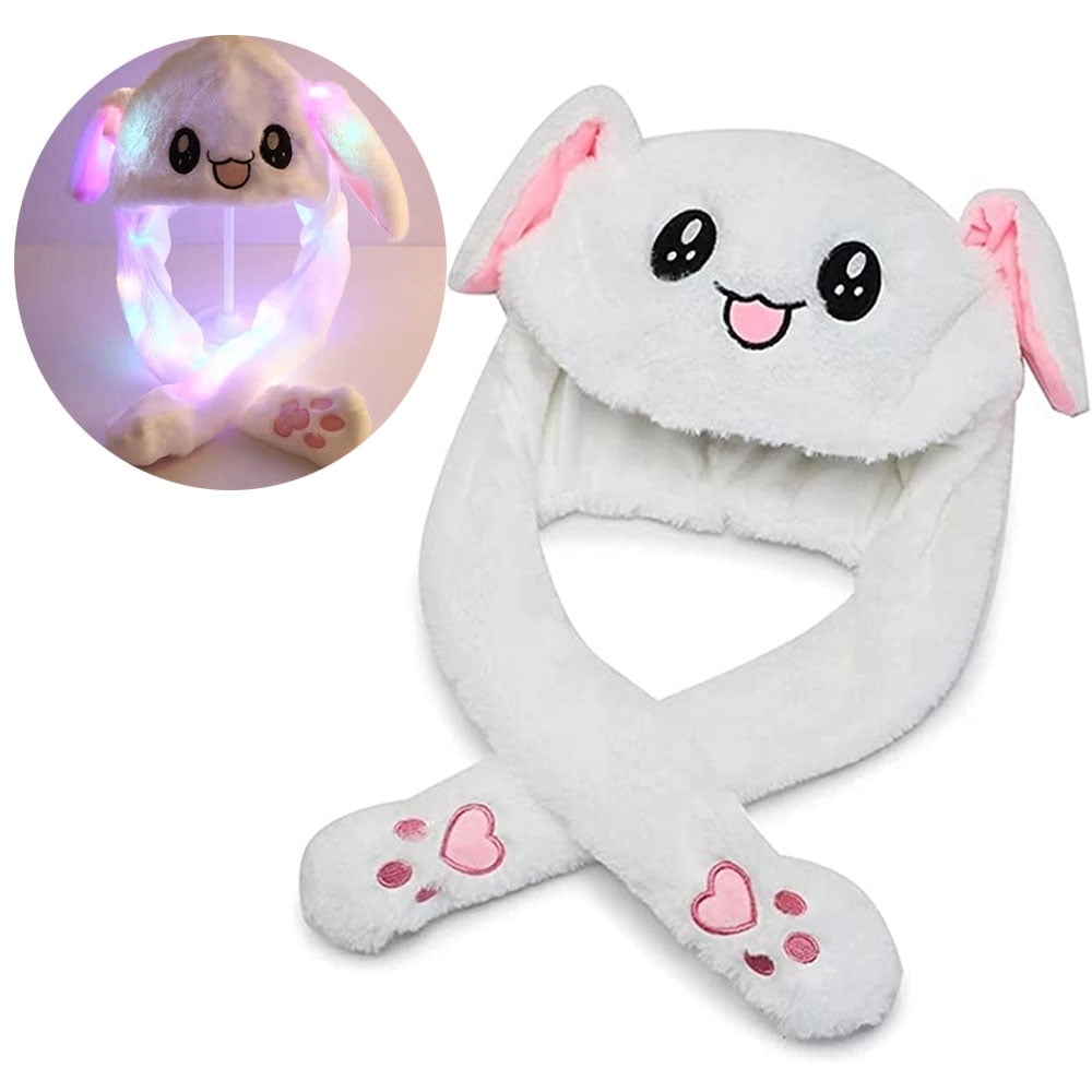 Chok Cute Bunny Hat with Moving Ears Funny Rabbit Hat Soft Jumping ...