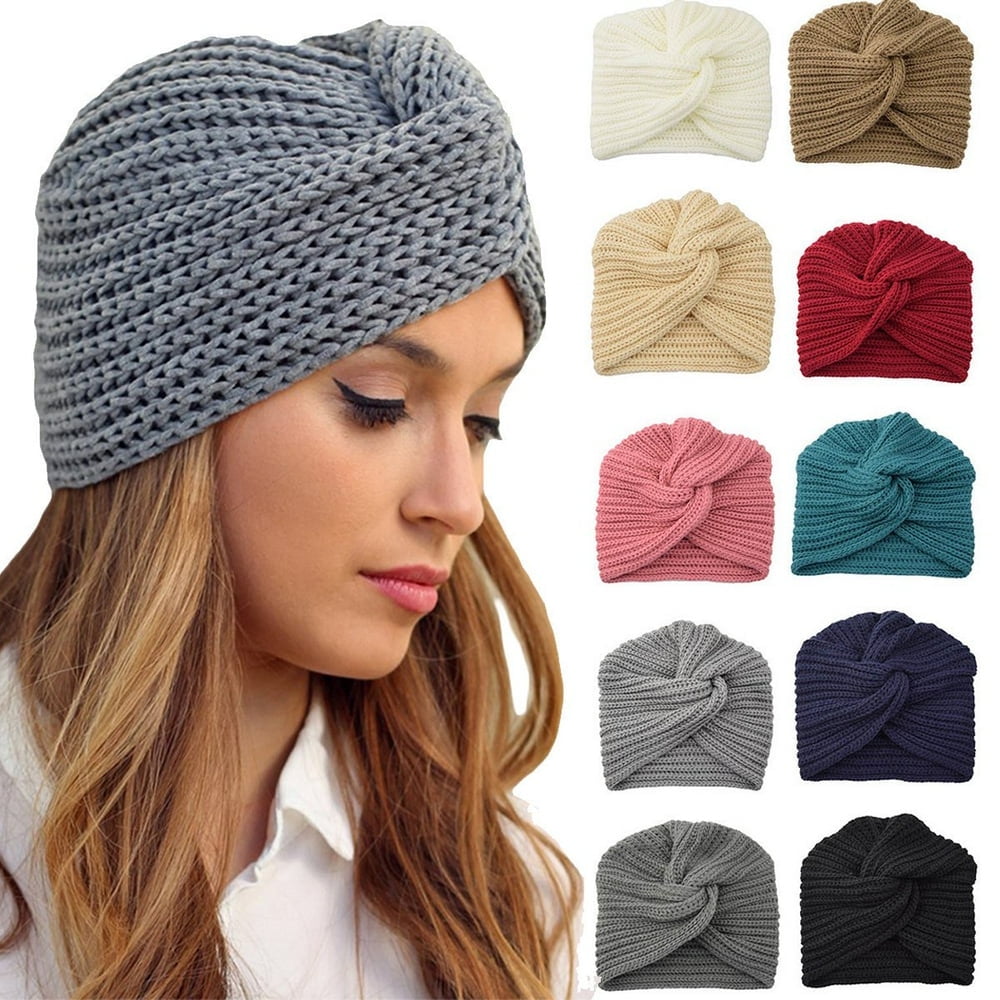 Women's Winter Knit Hat With Visor - Slouchy Beanie Cap For Cold Weather