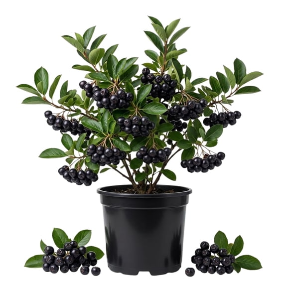 Chokeberry Plant, Black Chokeberry Plant Live, 1.5 - 2 Feet Tall, Sweet Berries, Hardy Berry Shrubs for Backyard and Edible Garden