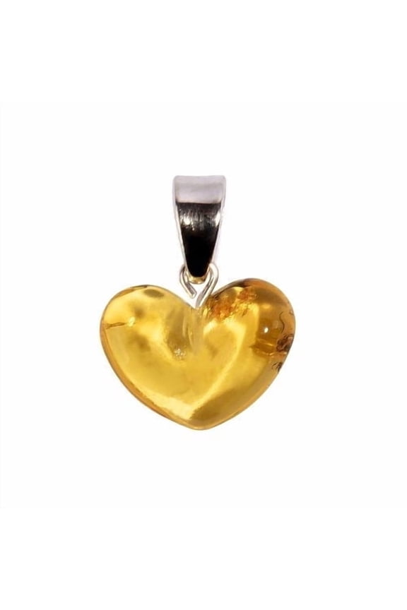 Choker Heart Yellow Amber Necklace 4 ct