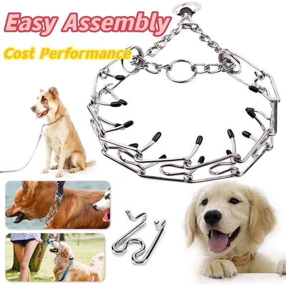Choker Collar for Dogs, Prong Training Collar, No Pull Collar with Quick-Release Buckle, Adjustable Stainless Steel Collar for Small, Medium and Large Dogs _ 18"
