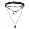 thumbnail image 1 of Choker Collar Lock Gothic Necklace Punk Goth Jewelry Harajuku Style Black Chocker Emo Grunge Aesthetic Accessories, 1 of 2