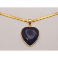 thumbnail image 1 of Choker Necklace Gold Tone Blue Sandstone Healing Crystal Heart Necklace, 1 of 4