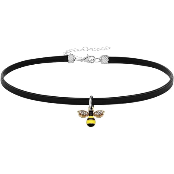 Choker Necklace For Women Chokers For Female Pu Black Choker Jewelry Cross Bee Gothic Choker Punk Choker Collar Necklaces Gifts For Sister Friend Daughter[Z2900]
