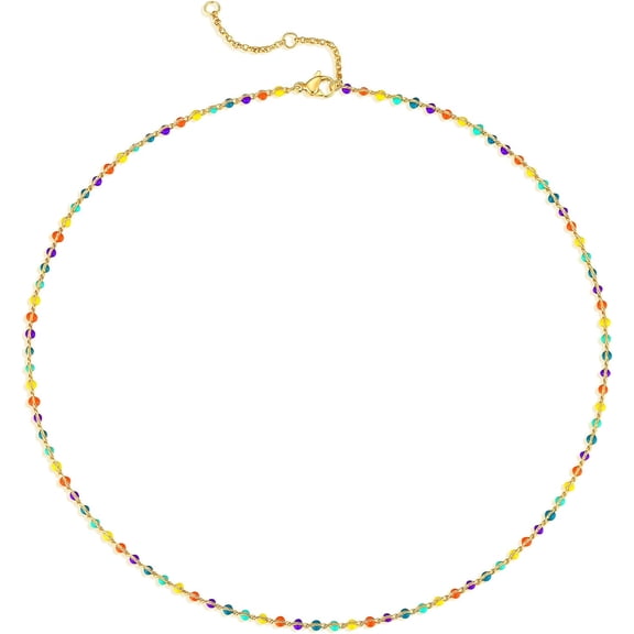 Choker Necklace For Women Dainty Gold Necklace Colorful Gold Evil Eye Necklace Handmade Cute Beaded Necklace Personalized Gifts For Women Jewelry[Z5032]