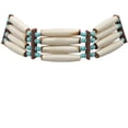 thumbnail image 1 of Tribal Choker Necklace Rustic Beige, Adjustable Length, 4-Row, 1 of 3