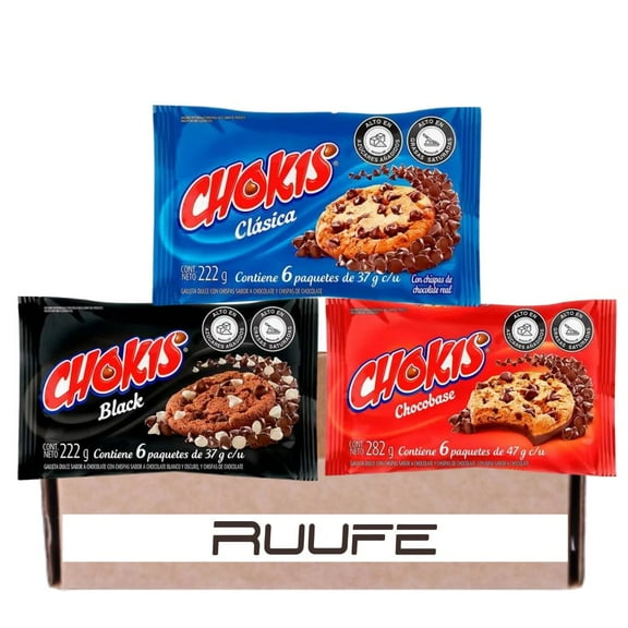 Chokis (Pck of 3) Cholocate Chip Cookies Great for lunch, camping, snack. Kids favorite snack Colombian Snack Colombian food products Colombian snack food comida colombiana mekato colombiano