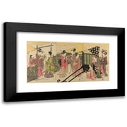 Chokosai Eisho 18x11 Black Modern Framed Museum Art Print Titled - Parody of the Yugao Chapter of the Tale of Genji (C. 1795-97)