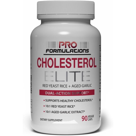 Cholesterol Elite – Dual Action Cholesterol Support – 90 vcaps | Powered by Red Yeast Rice (10:1) & Aged Garlic Extract (10:1) | Enhanced with Inositol & Artichoke Extract