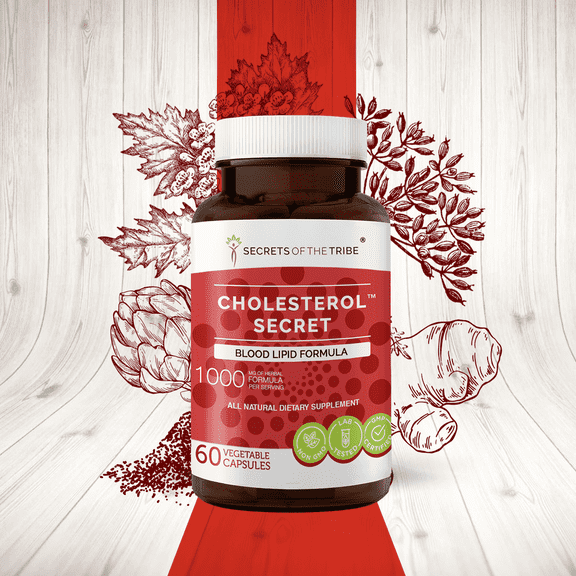 Secrets of the Tribe Cholesterol Secret Capsules Dietary Supplement, Natural Herb Blend, Made from Artichoke, Astragalus, Hawthorn, Fennel Seed, Turmeric 60 Count