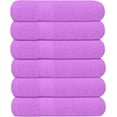 thumbnail image 1 of Pack of 6 Bath Towels 27 x 54 Inches, 100% Cotton, Larger & Lighter Weight, Quicker to Dry, Super Soft and Absorbent, Perfect for Bathroom (Light Purple, Pack of 6 (27''x54'')), 1 of 6