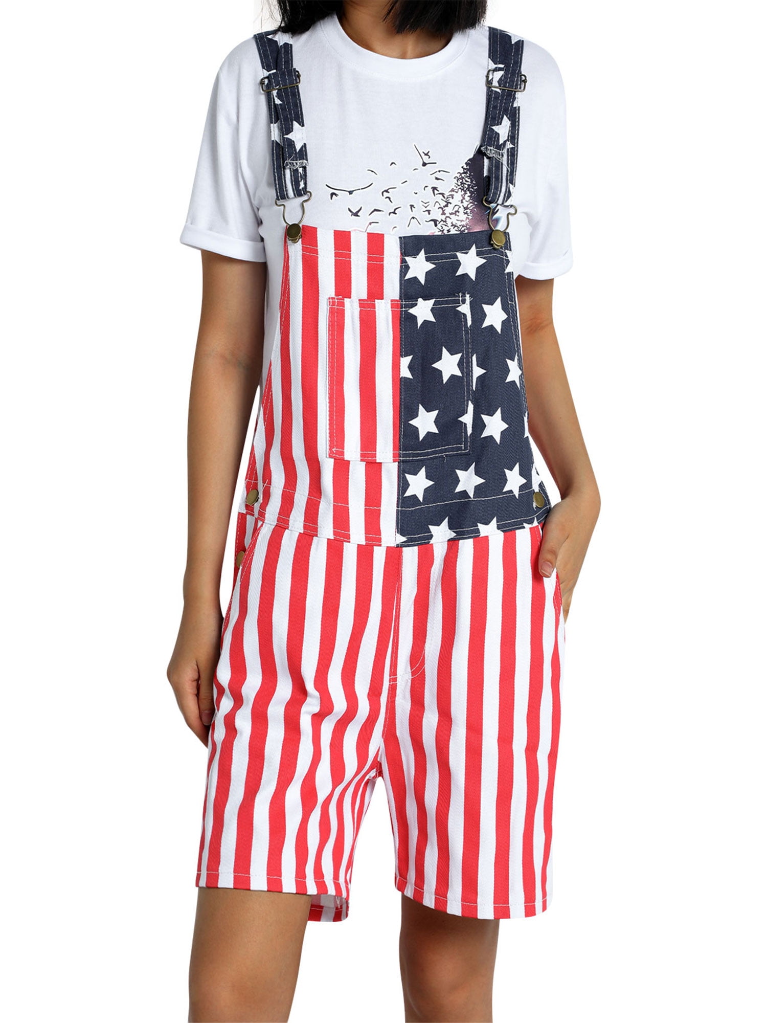 Mens american shop flag overall shorts