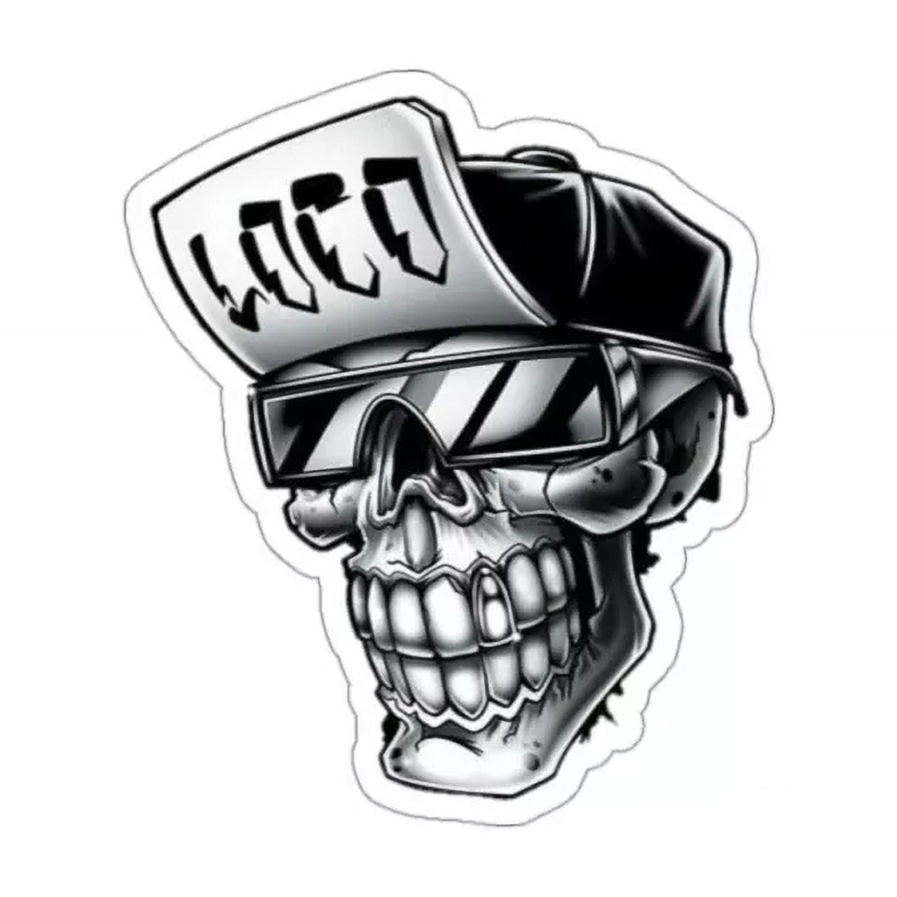 Cholo Skull Lowrider Loco Locs Sunglasses Raza Gangster Design Stickers ...