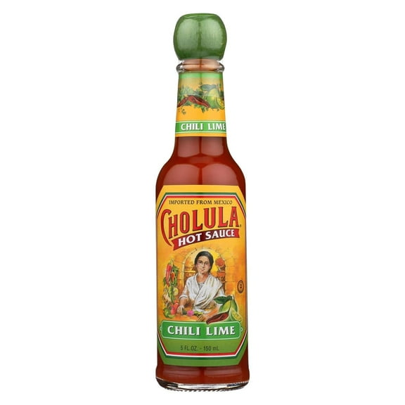 Cholula Chili Lime Hot Sauce, Mild Flavorful Hot Sauce, 5oz (12 Pack)