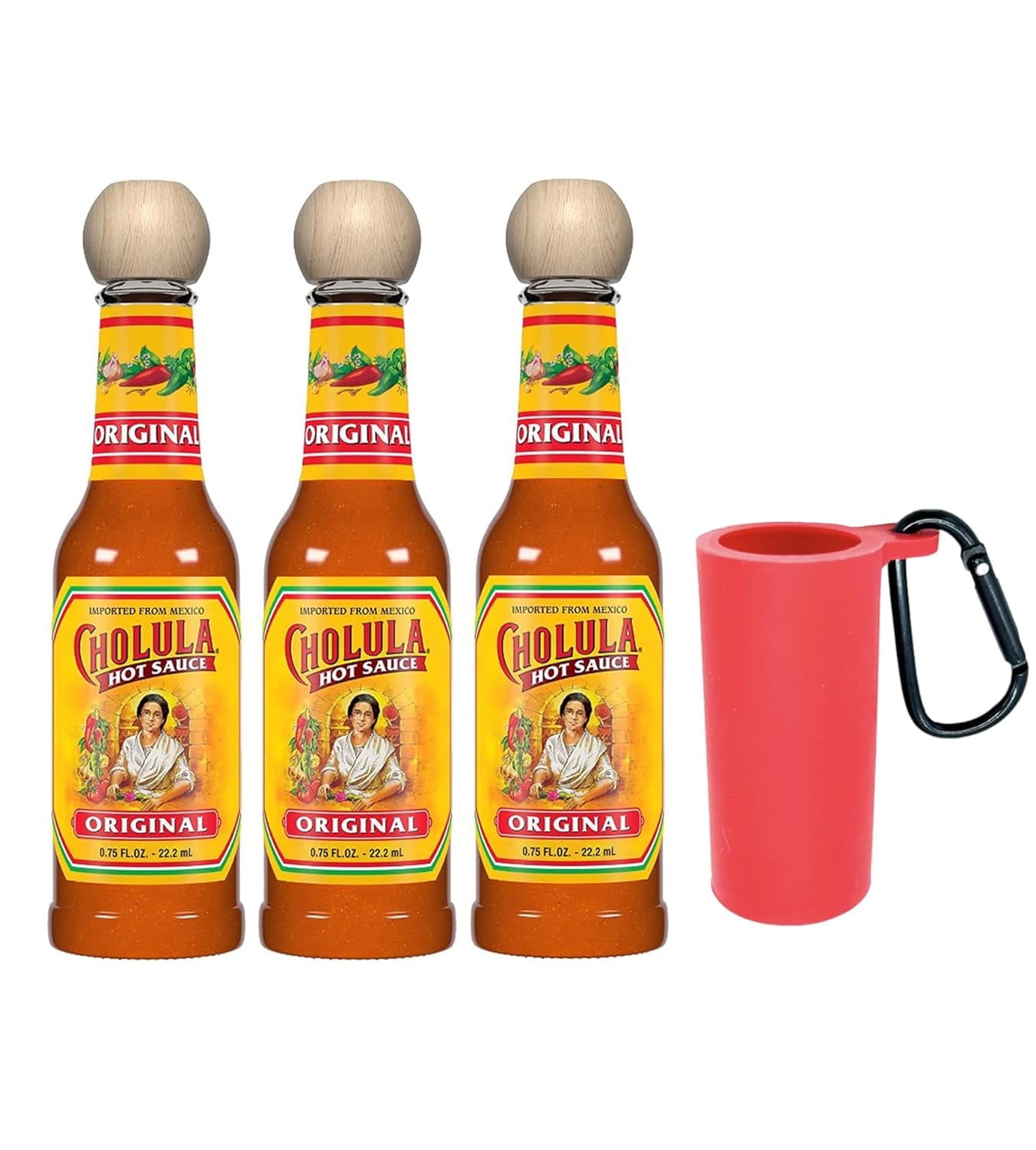 Cholula Hot Sauce - Hot Sauce Keychain - To Go Hot Sauce Key chain - Mini Cholula Sauce 0.75 oz Travel Hot Sauce (0.75 oz, 3)