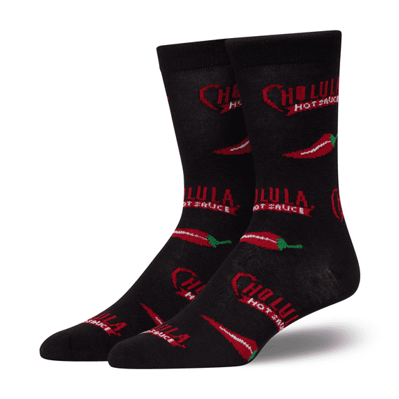 Crazy Socks  Cholula Hot Sauce Unisex Crew Socks Large  Fun Food Graphic, Comfortable All-Day