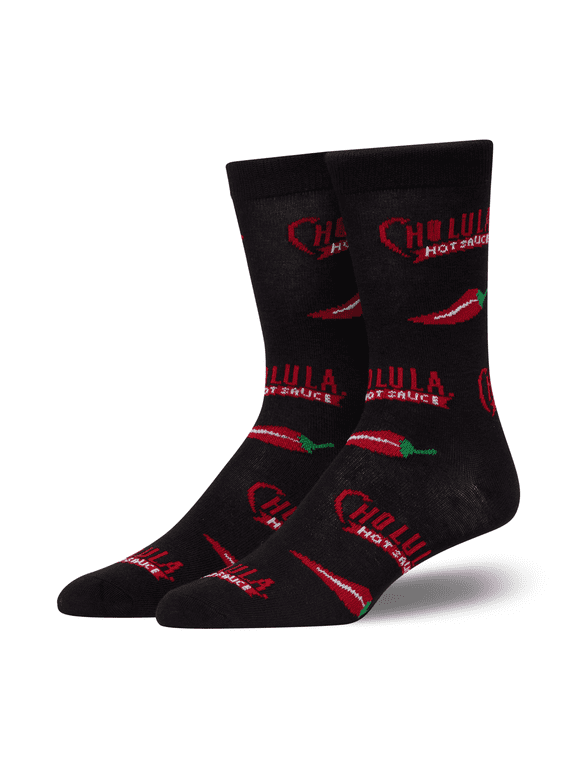 Cholula Hot Sauce Crew Socks Large Official Spicy Food Novelty Socks for Men Women