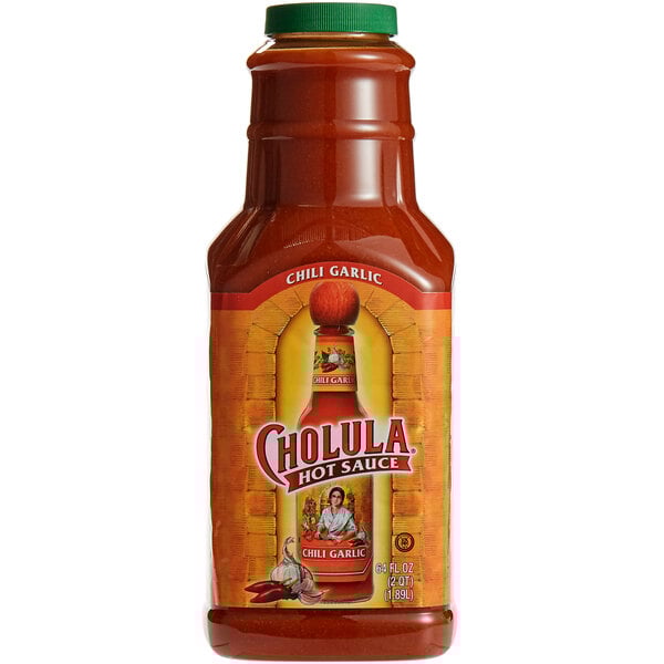 Cholula Non-GMO Chili Garlic Hot Sauce, 64 fl oz Bottle