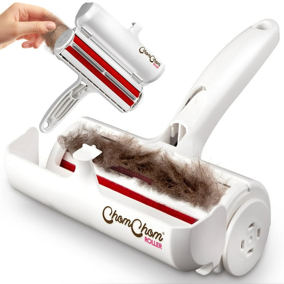 Chom Chom Roller FEV6Pet Hair Remover and Reusable Lint Roller - ChomChom Cat and Dog Hair Remover for Furniture, Couch, Carpet, Clothing and Bedding - Portable, Multi-Surface Fur Removal Tool