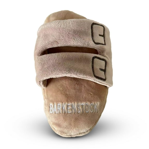 Chomp Haus Barkenstock Grrrzona – Luxurious Plush Dog Toy with Squeaker, Premium Fabric, Embroidered Details, Designer-Inspired Chew Toy, Fun Gift for Small to Medium Dogs & Dog Lovers