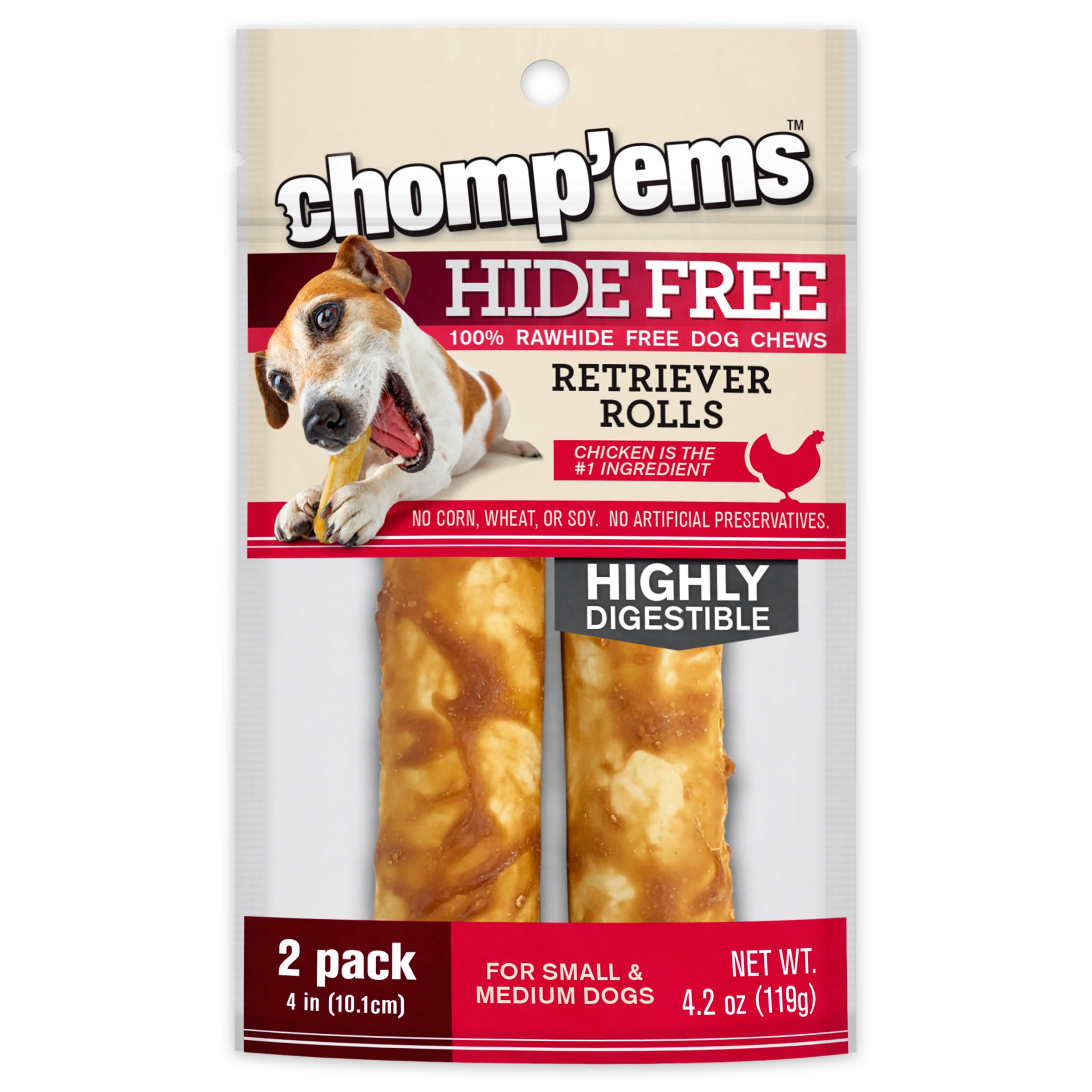 Chomp 'ems Chicken Hide Free Dog Chews Rawhide Free Dog Treats No