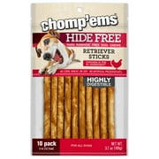 Chomp 'ems Chicken Hide Free Dog Chews - Rawhide Free Dog Treats - No Hide Alternative Chew Treat for All Life Stages, Stick, 5", 10 Count 0