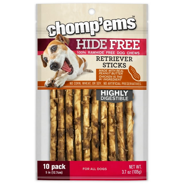Chomp 'ems Chicken & Peanut Butter Hide Free Dog Chews Rawhide Free