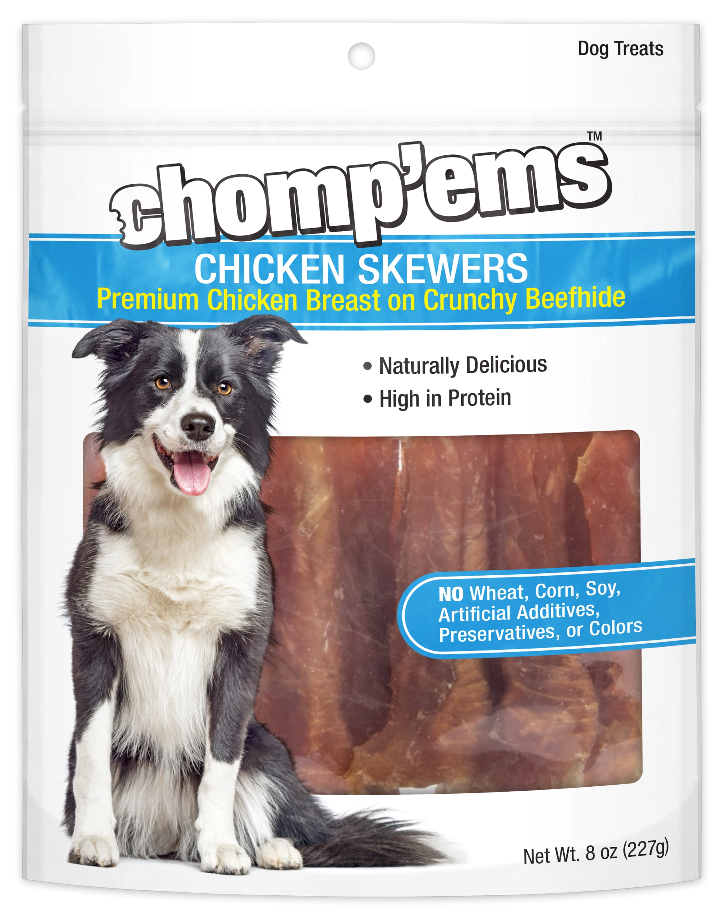 Chomp'ems Chicken Skewers, 8 oz All Natural Rawhide Wrapped with