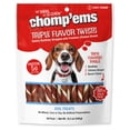thumbnail image 1 of Chomp 'ems Triple Flavor Rawhide Twist Sticks - Beefhide Dog Chew - Treat for Dogs, 50 Count, 1 of 7