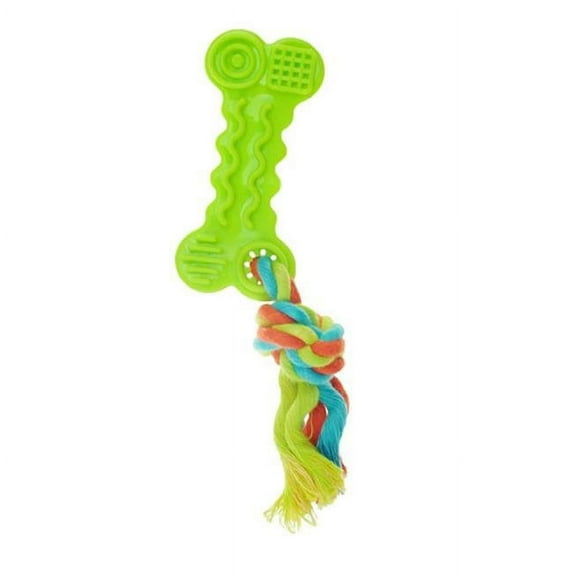 Chomper ZD1923 01 Rope with TPR Bone Dog Toy, Yellow