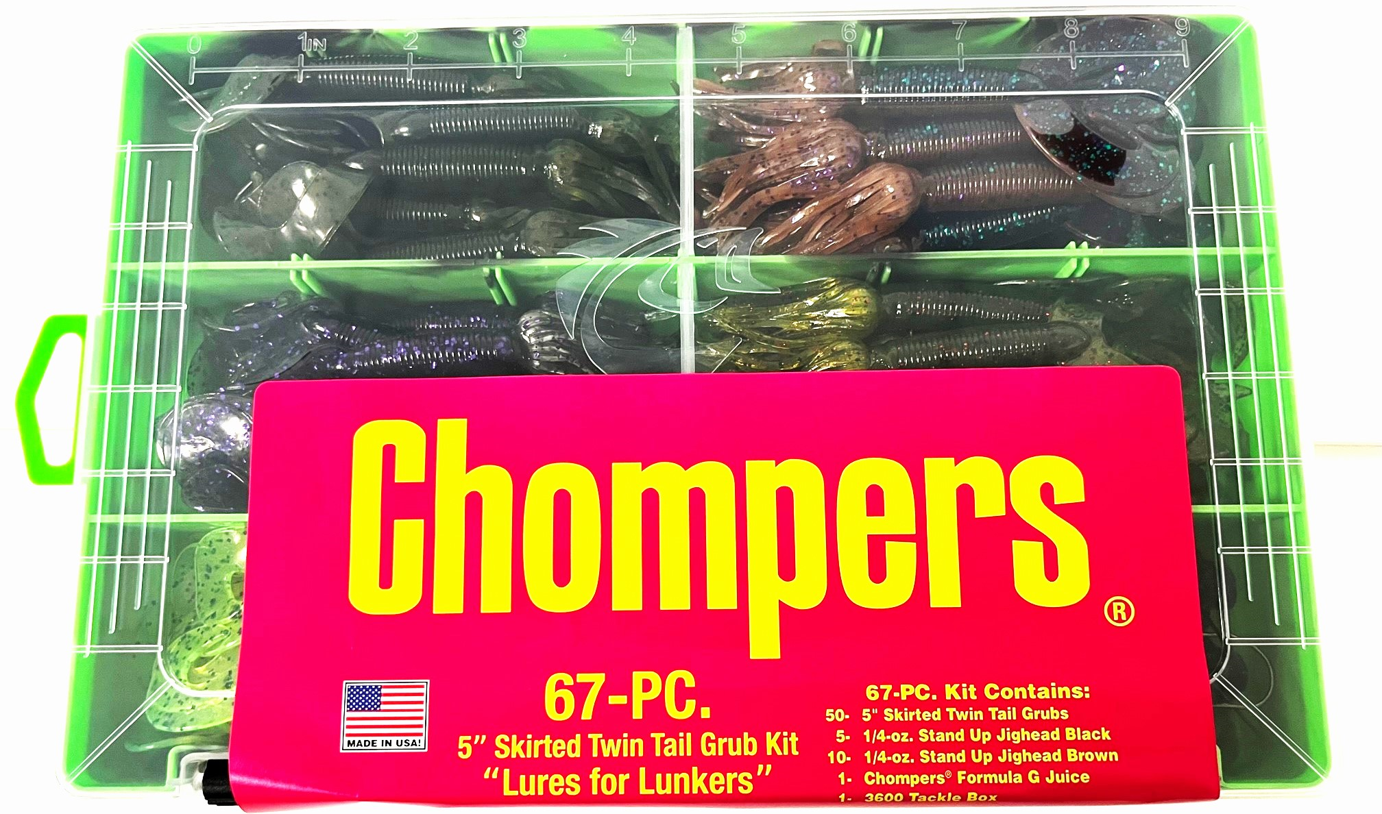 Skirted Single Tail Grub – Chompers