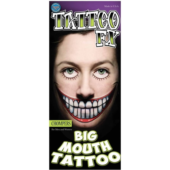 Chompers Big Bouth Tattoo Adult Halloween Accessory