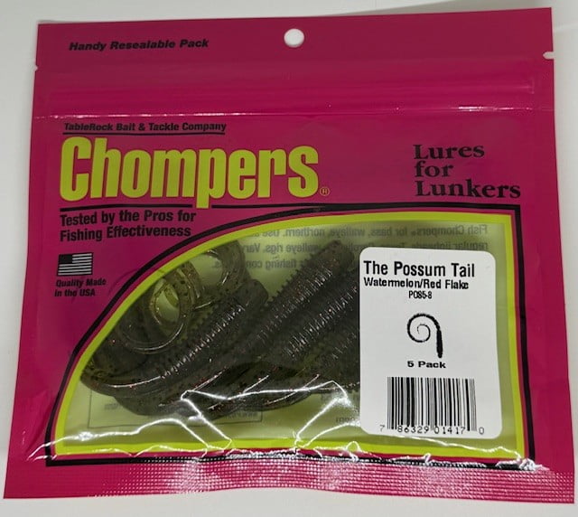 Chompers Possum Tail - Watermelon/Red Flake - 5 Pack