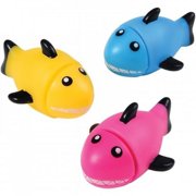 Chomping Assorted Baby Mommy & Daddy Shark 3" Squeeze Toy, Blue Pink Yellow