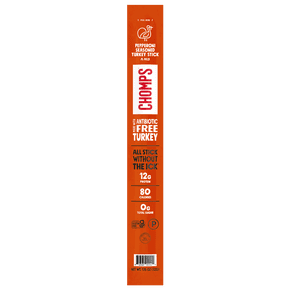 Chomps Antibiotic Free Pepperoni Turkey Stick 1.15oz, Certified Gluten Free and Free From Top 9 Allergens