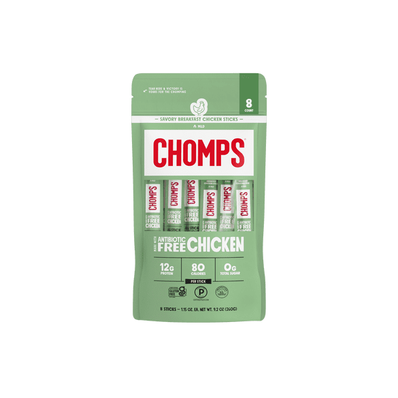 Chomps Antibiotic Free Savory Breakfast Chicken Sticks (8 Count)