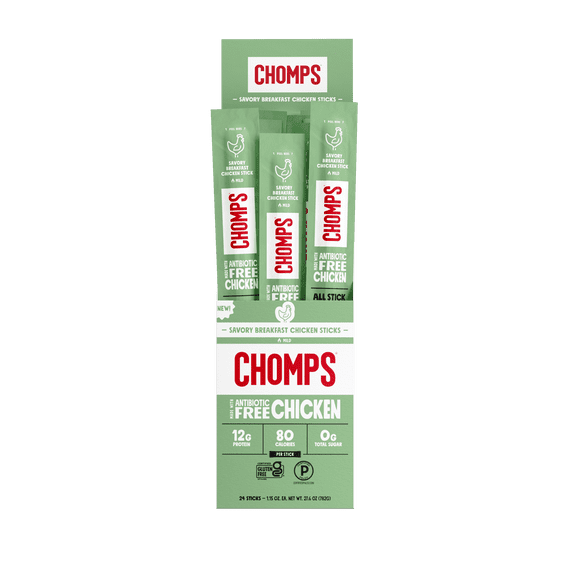 Chomps Antibiotic Free Savory Breakfast Chicken Sticks (24 Count)