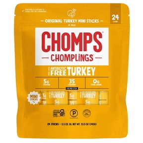 Chomps Chomplings Original Turkey Mini Sticks, 0.5 Ounce (Pack of 24)