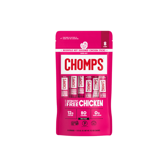 Chomps Antibiotic Free Nashville Hot Chicken Sticks (8 Count)