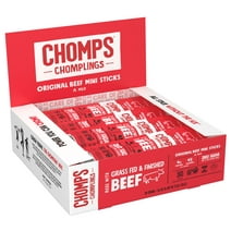 Chomps Mini Beef Jerky Sticks, Original Beef, Gluten Free, Sugar Free, Whole 30, 24ct 0.5 oz