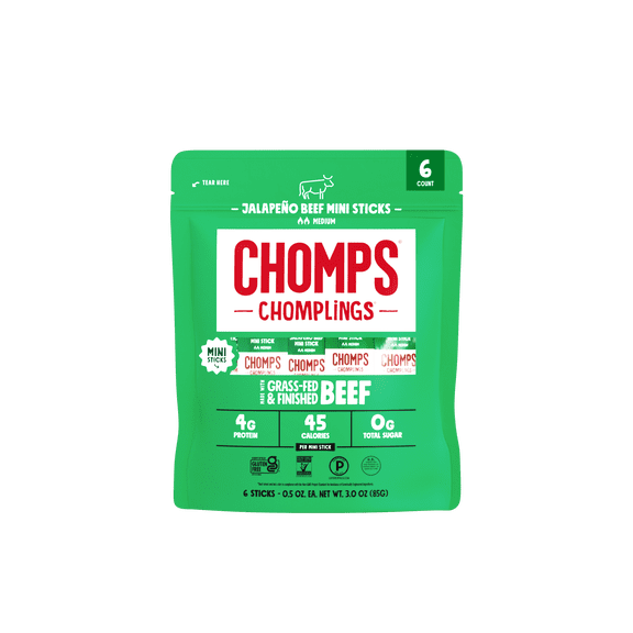 Chomps Mini Jalapeno Beef Chomplings Sticks .5oz 6 Count