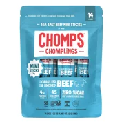 Chomplings Grass-Fed And Finished Sea Salt Mini Beef Sticks (14 Count)