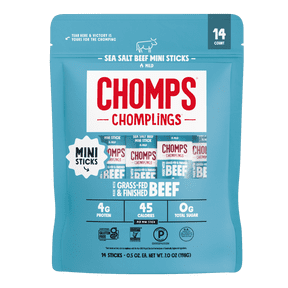 Chomplings Grass-Fed And Finished Sea Salt Mini Beef Sticks (14 Count)