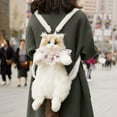 thumbnail image 1 of Chongker Stuffed Realistic Cat-shaped Backpack Handcrafted Plush Ragdoll Cat Backpack for Women, 1 of 7