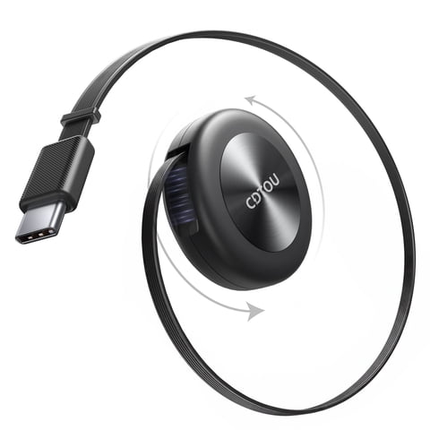 Cdtou Retractable Magnetic USB-C Cell Phone Charging Cord, Self-Locking Car Charging Cable