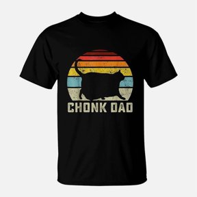 Chonk Cat Dad Scale Meme Funny Retro Style Daddy Cats Memes TShirt