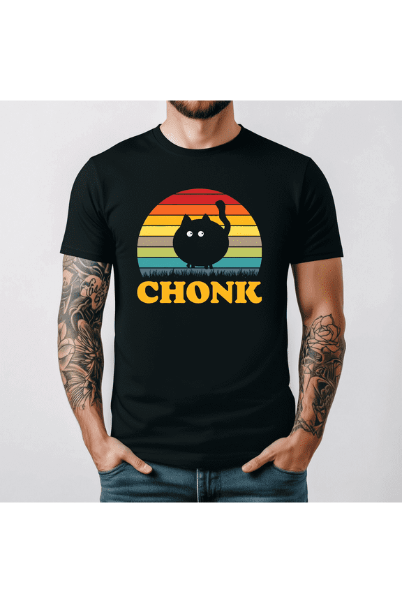Chonk Cat Funny Chubby Cat Lover Cute Humor Animal Graphic Tee V15762,for unisex up to 3XL